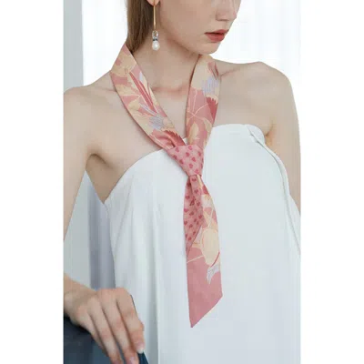 Lost Pattern El Amor Skinny Silk Scarf In Pink