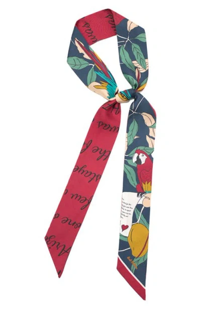Lost Pattern El Amor Skinny Silk Scarf In Multi