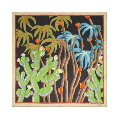 Lost Pattern "ethereal Mirage" Large Silk Scarf In Black