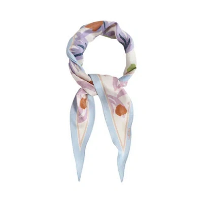 Lost Pattern "ethereal Mirage" Silk Diamond Neckerchief In Blue