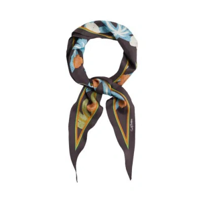Lost Pattern "ethereal Mirage" Silk Diamond Neckerchief In Brown