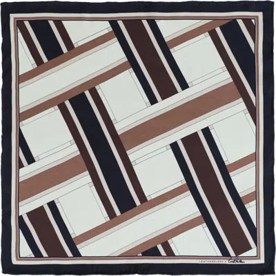 Lost Pattern Leatherology Pocket Square In Brown