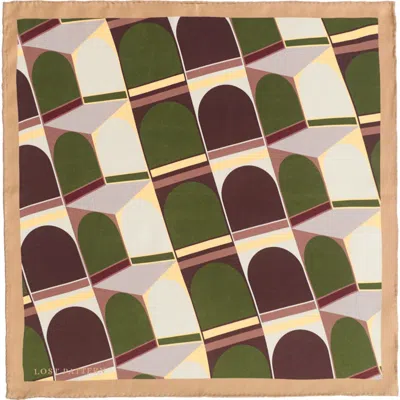 Lost Pattern Modular Silk Pocket Square In Green