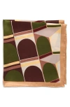 Lost Pattern Modular Silk Pocket Square In Multi