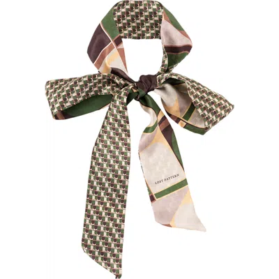 Lost Pattern Modular Silk Skinny Scarf In Multi