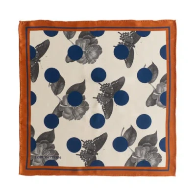 Lost Pattern Noir Floral Silk Pocket Square In Brown