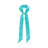 Lost Pattern Nyc "almond Blossom" Silk Skinny Scarf In Blue