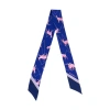 Lost Pattern Nyc "antelope" Silk Skinny Scarf In Blue