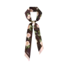 Lost Pattern Nyc "camellia" Silk Twill Skinny Scarf In Brown