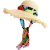 Lost Pattern Nyc "cartagena" Straw Hat With Ribbon Tie In Neutral