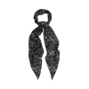 Lost Pattern Nyc "chrysler" Silk Crepe Neck Scarf In Black