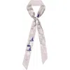 Lost Pattern Nyc "datura" Silk Skinny Scarf In Gray