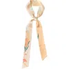 Lost Pattern Nyc "fanfare Breeze" Silk Skinny Scarf In Neutral