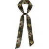 Lost Pattern Nyc "forest Charm" Silk Skinny Scarf In Multi