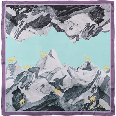 Lost Pattern Nyc "himalaya" Large Silk Scarf In Multi