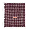 Lost Pattern Nyc "houndstooth" Cashmere Scarf In Burgundy