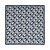Lost Pattern Nyc "houndstooth Moderne" Silk Bandana Scarf In Blue