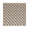 Lost Pattern Nyc "houndstooth Moderne" Silk Bandana Scarf In Neutral