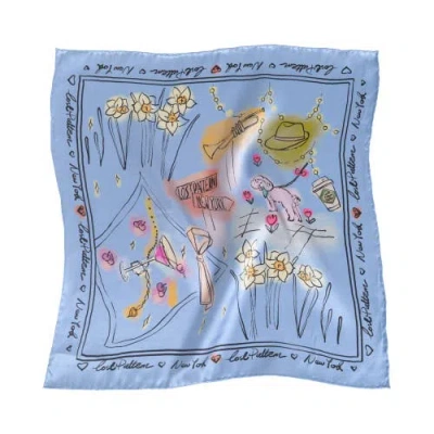 Lost Pattern Nyc In Sketches Pocket Square In Blue