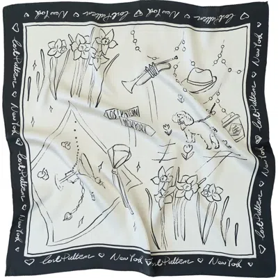 Lost Pattern Nyc In Sketches Silk Bandana