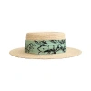 Lost Pattern Nyc "la Isla" Straw Hat With Ribbon Band In Neutral
