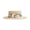 Lost Pattern Nyc "la Isla" Straw Hat With Ribbon Band In Neutral