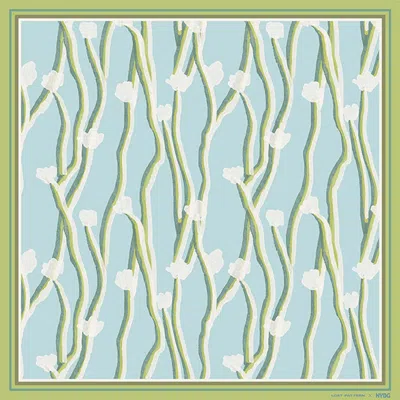 Lost Pattern Nyc Lost Pattern X Nybg "desert Lily" Silk Square Scarf In Blue