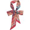 Lost Pattern Nyc "madagascar" Silk Skinny Scarf In Multi