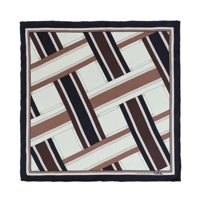Lost Pattern Nyc Men's Black / Brown Lost Pattern X Leatherology Silk Pocket Square In Multi
