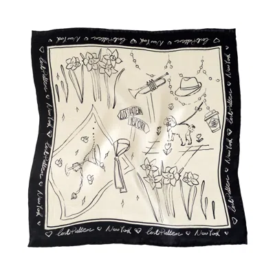 Lost Pattern Nyc Men's Black / White New York In Sketches Silk Pocket Square - Black & White In Multi