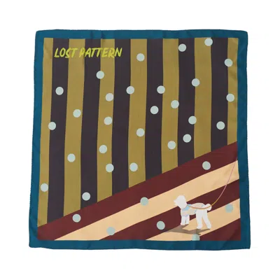 Lost Pattern Nyc Men's Brown "pandita The Dog" Silk Bandana - Coffee