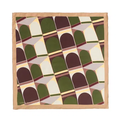 Lost Pattern Nyc Men's Modular Silk Pocket Square - Green