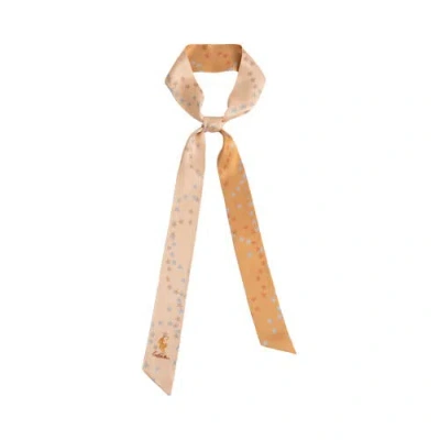 Lost Pattern Nyc "neon Tiger" Silk Skinny Scarf In Brown
