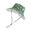 Lost Pattern Nyc "paisley" Cotton Reversible Sun Hat In Green