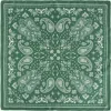 Lost Pattern Nyc "paisley" Silk Bandana Scarf In Green