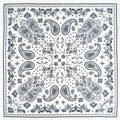 Lost Pattern Nyc "paisley" Silk Bandana Scarf In White
