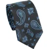 Lost Pattern Nyc "paisley" Silk Jacquard Tie In Blue