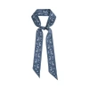Lost Pattern Nyc "paisley" Silk Twill Skinny Scarf In Blue