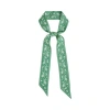 Lost Pattern Nyc "paisley" Silk Twill Skinny Scarf In Green