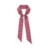 Lost Pattern Nyc "paisley" Silk Twill Skinny Scarf In Multi