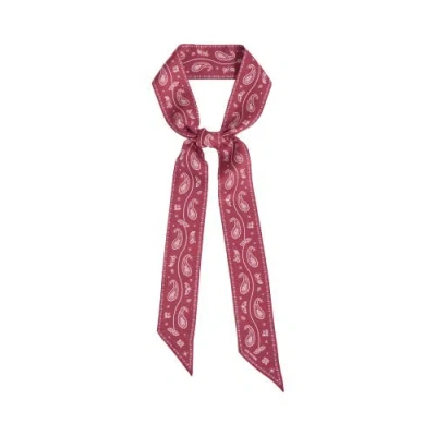 Lost Pattern Nyc "paisley" Silk Twill Skinny Scarf In Multi