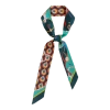 Lost Pattern Nyc "peacock" Silk Twill Skinny Scarf In Green