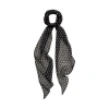 Lost Pattern Nyc "petal Veil" Silk Chiffon Neck Scarf In Black