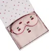 Lost Pattern Nyc Pink Lost Cherries 2 Piece Silk Gift Set - Silk Pillowcase & Silk Sleep Eye Mask In Pink