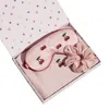Lost Pattern Nyc Pink Lost Cherries 3 Piece Silk Gift Set - Silk Pillowcase & Silk Sleep Eye Mask & Silk Scrunchie In Pink