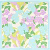 Lost Pattern Nyc "rosebay Floret" Silk Bandana Scarf In Blue
