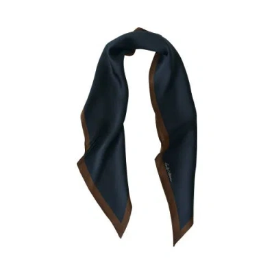 Lost Pattern Nyc "satin" Silk Neck Scarf In Blue