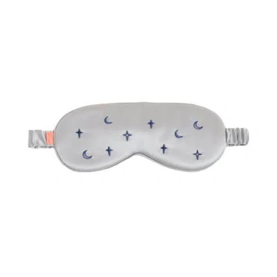 Lost Pattern Nyc Silk Sleep Eye Mask In Silver
