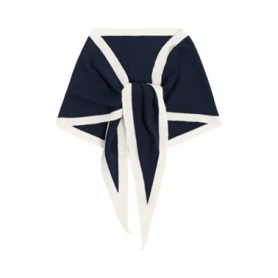 Lost Pattern Nyc "triangle Frame" Cashmere Triangle Scarf In Blue
