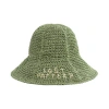 Lost Pattern Nyc "wanderlight" Packable Straw Hat In Green